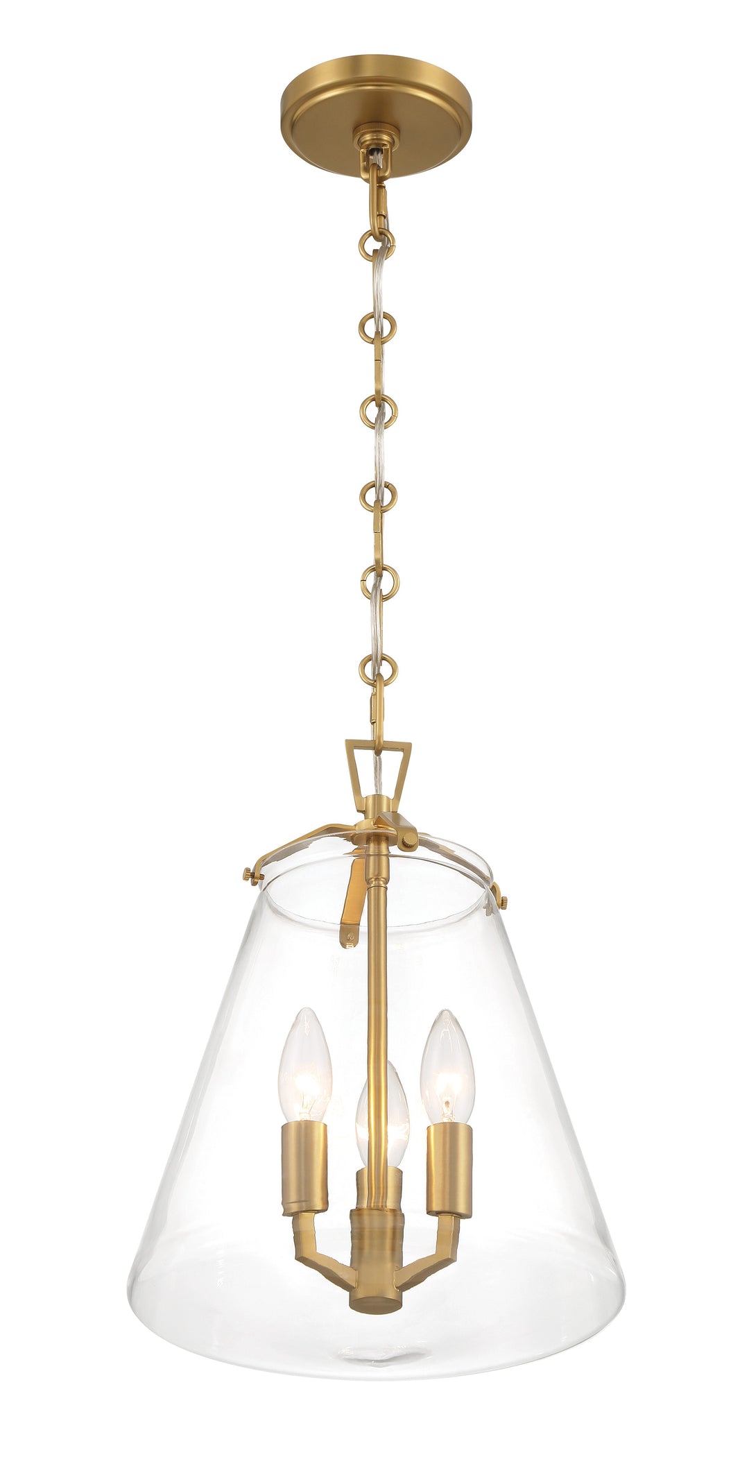 Crystorama Voss 3 Light Luxe Gold Mini Chandelier