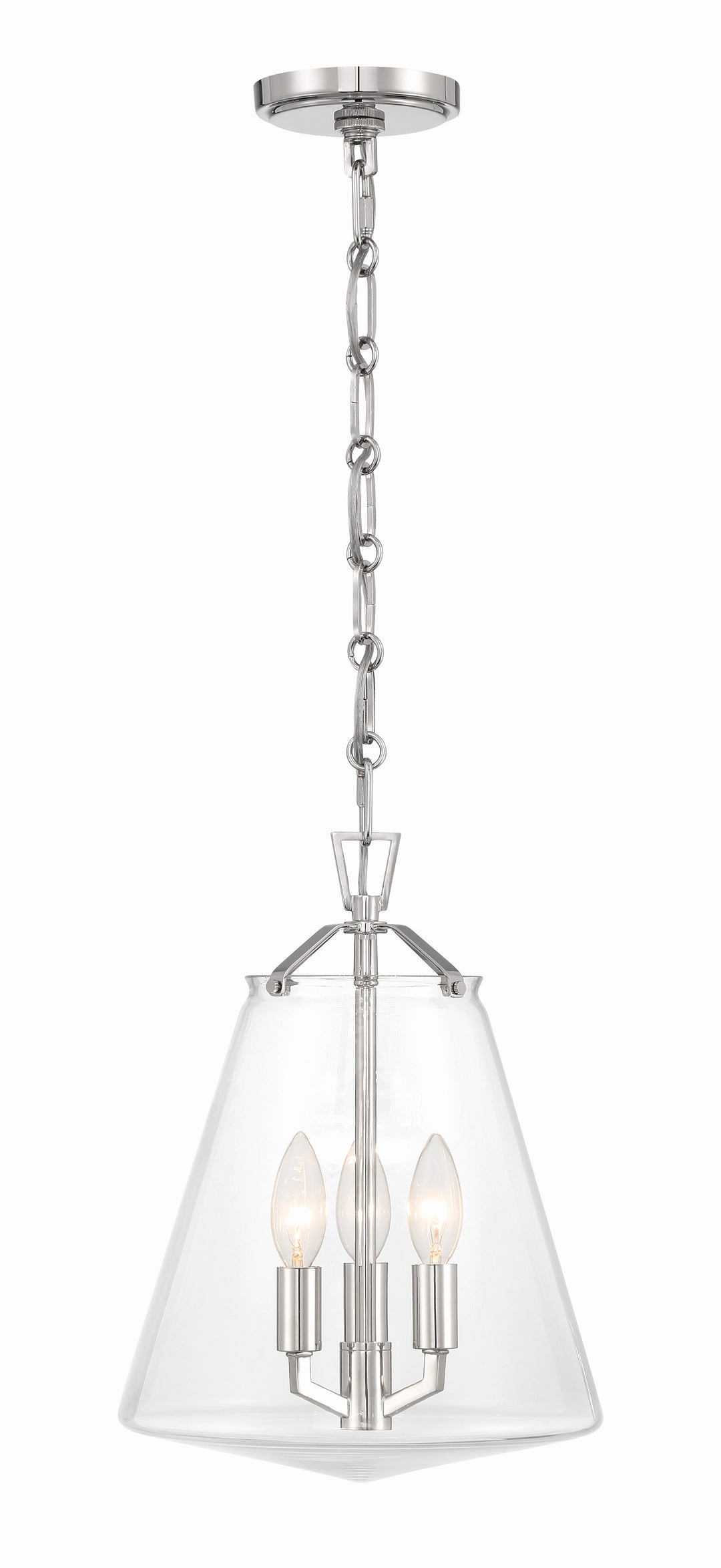 Crystorama Voss 3 Light Luxe Gold Mini Chandelier