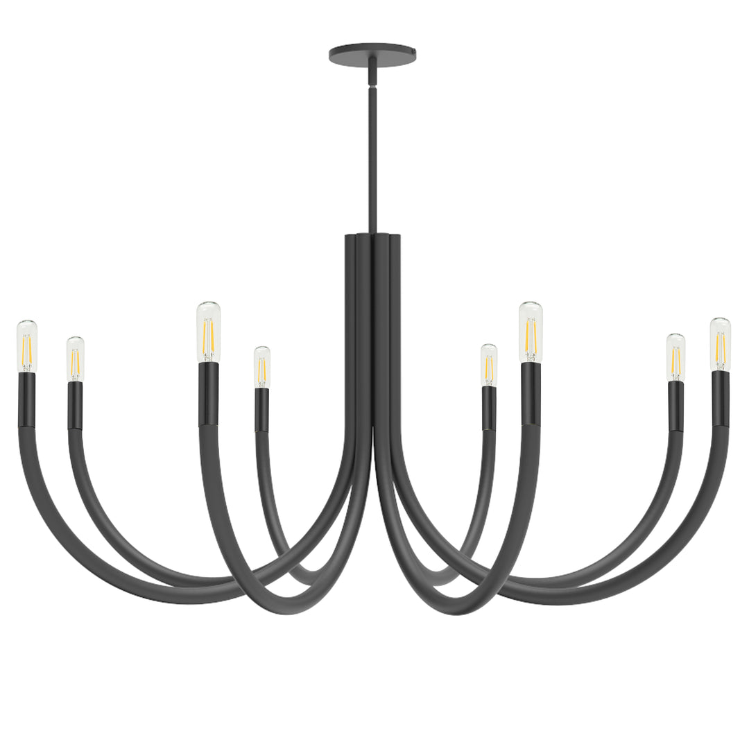 Dainolite 8 Light Incandescent Chandelier, Matte Black