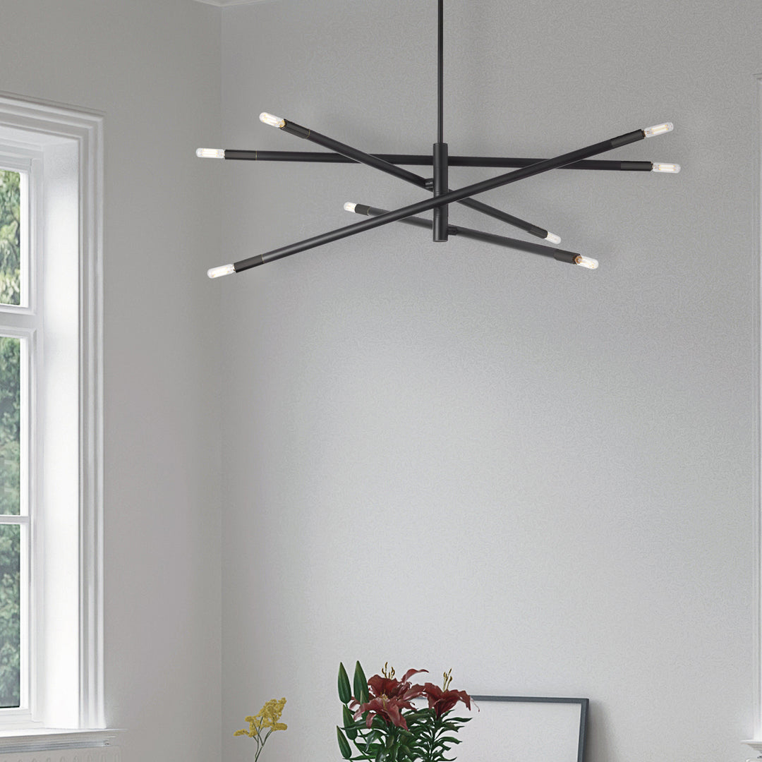 Dainolite 8 Light Incandescent Pendant in Aged Brass