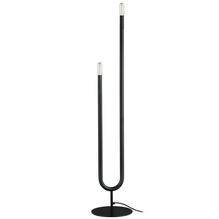 Dainolite 2 Light Incandescent Floor Lamp, Matte Black