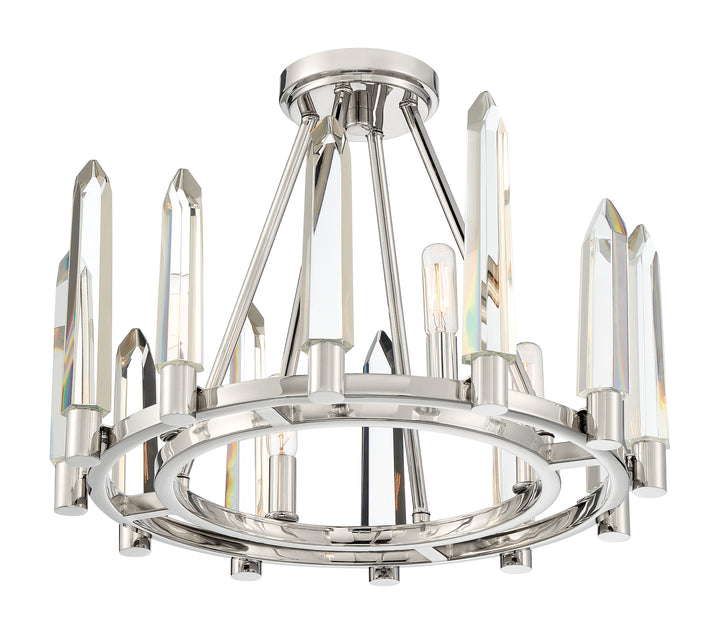 Crystorama Watson 4 Light Polished Nickel Semi Flush Mount