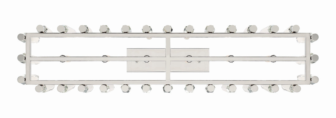 Crystorama Watson 6 Light Polished Nickel Linear Chandelier