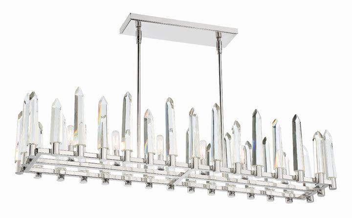 Crystorama Watson 6 Light Polished Nickel Linear Chandelier