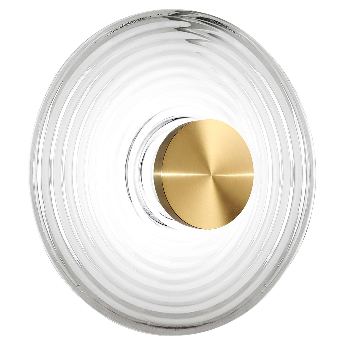 Dainolite 12W Wall Sconce Aged Brass with Clear Rippled Glass