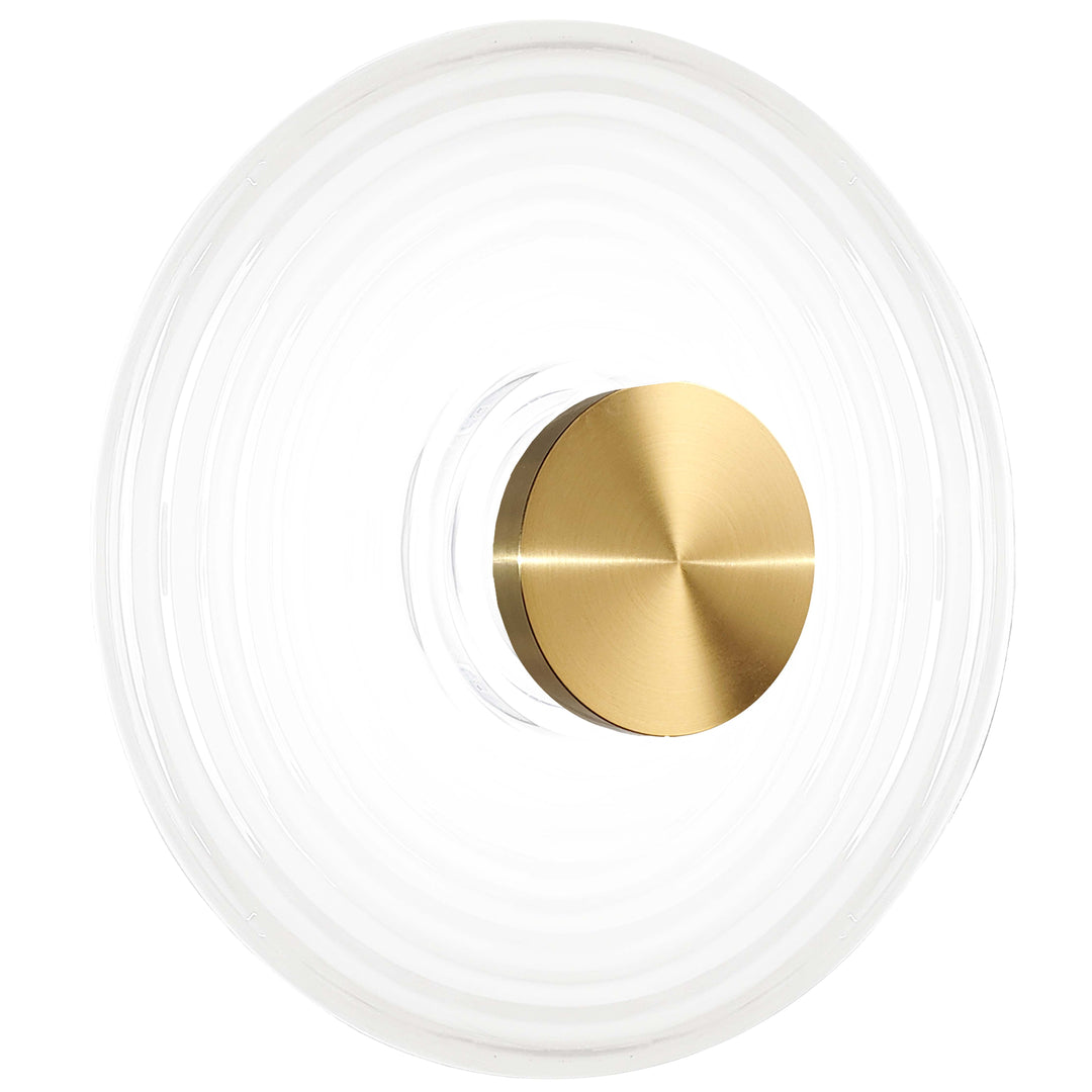 Dainolite 12W Wall Sconce Aged Brass with Clear Rippled Glass