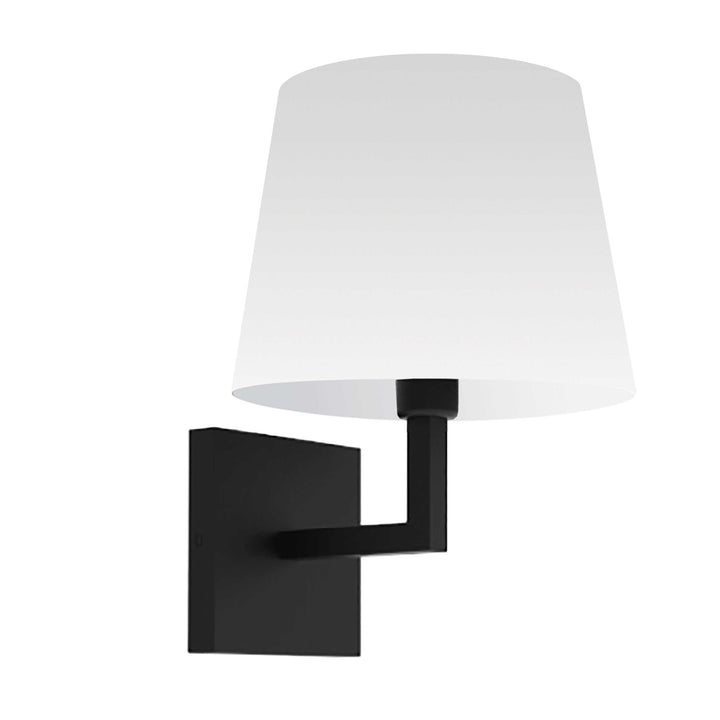 Dainolite 1 Light Incandescent Wall, Sconce Matte Black with Black Shade