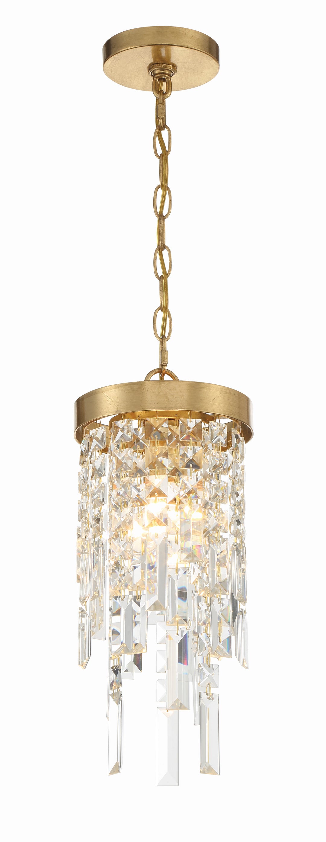 Crystorama Winfield 1 Light Antique Gold Mini Pendant