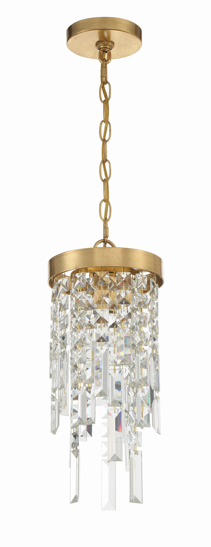 Crystorama Winfield 1 Light Antique Gold Mini Pendant