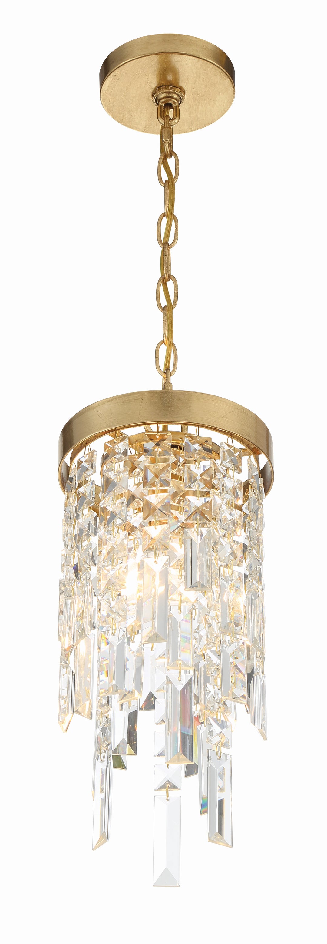 Crystorama Winfield 1 Light Antique Gold Mini Pendant