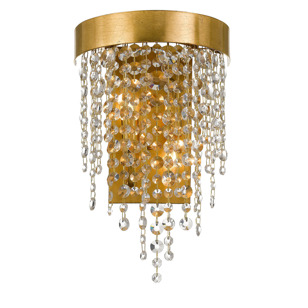 Crystorama Winham 2 Light Antique Gold Crystal Sconce