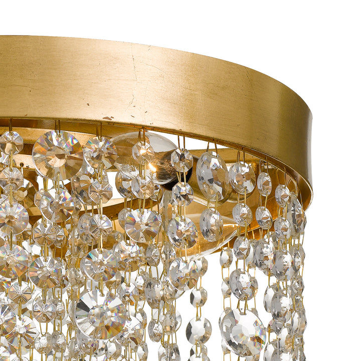 Crystorama Winham 4 Light Antique Gold Crystal Flush Mount