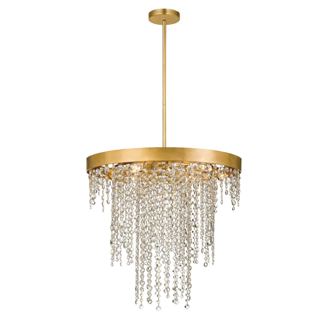 Crystorama Winham 6 Light Antique Gold Crystal Chandelier