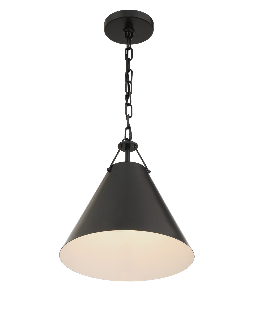 Crystorama Xavier 1 Light Matte Black Mini Pendant