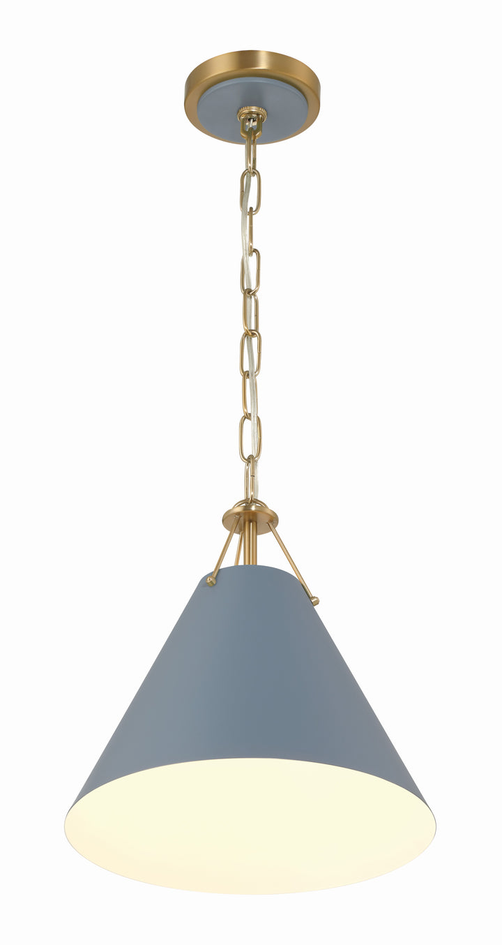 Crystorama Xavier 1 Light Matte Black Mini Pendant