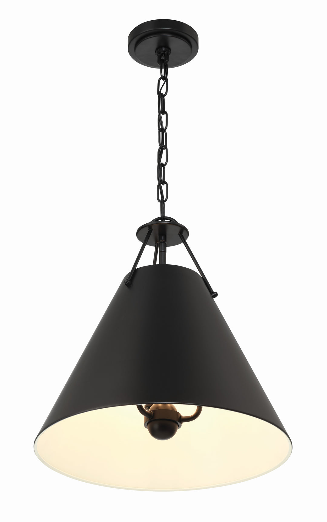 Crystorama Xavier 3 Light Matte Black Pendant