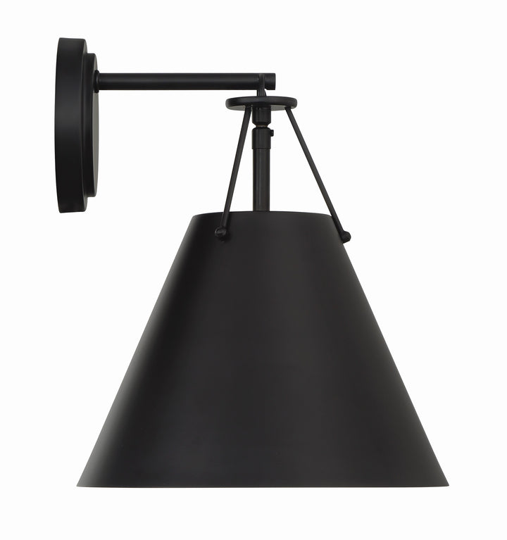 Crystorama Xavier 1 Light Matte Black Sconce