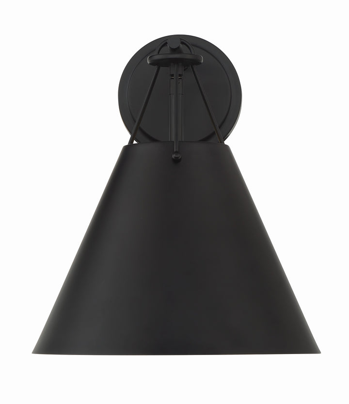 Crystorama Xavier 1 Light Matte Black Sconce