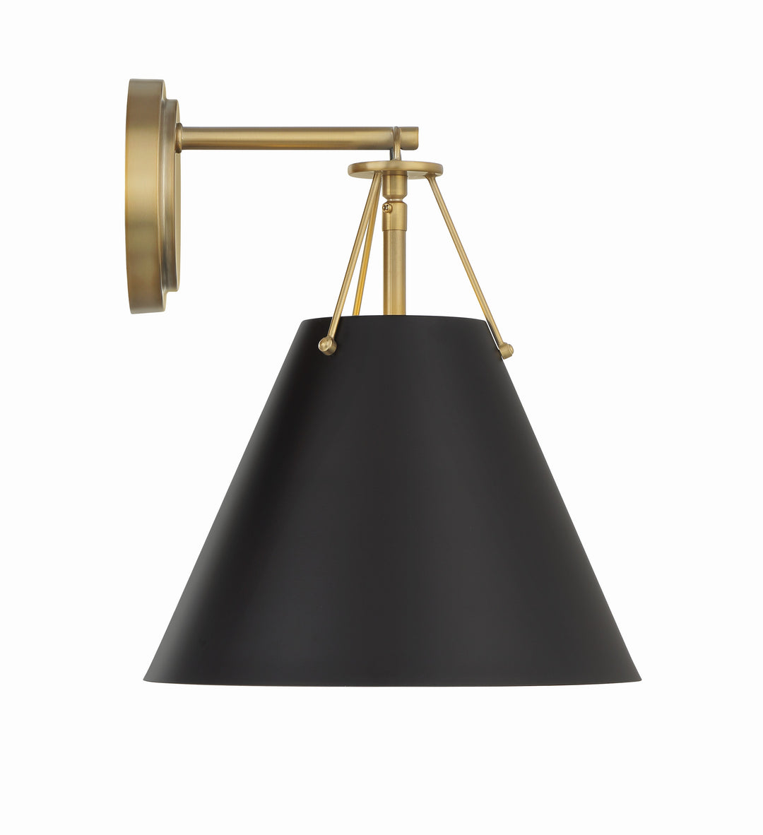 Crystorama Xavier 1 Light Matte Black Sconce