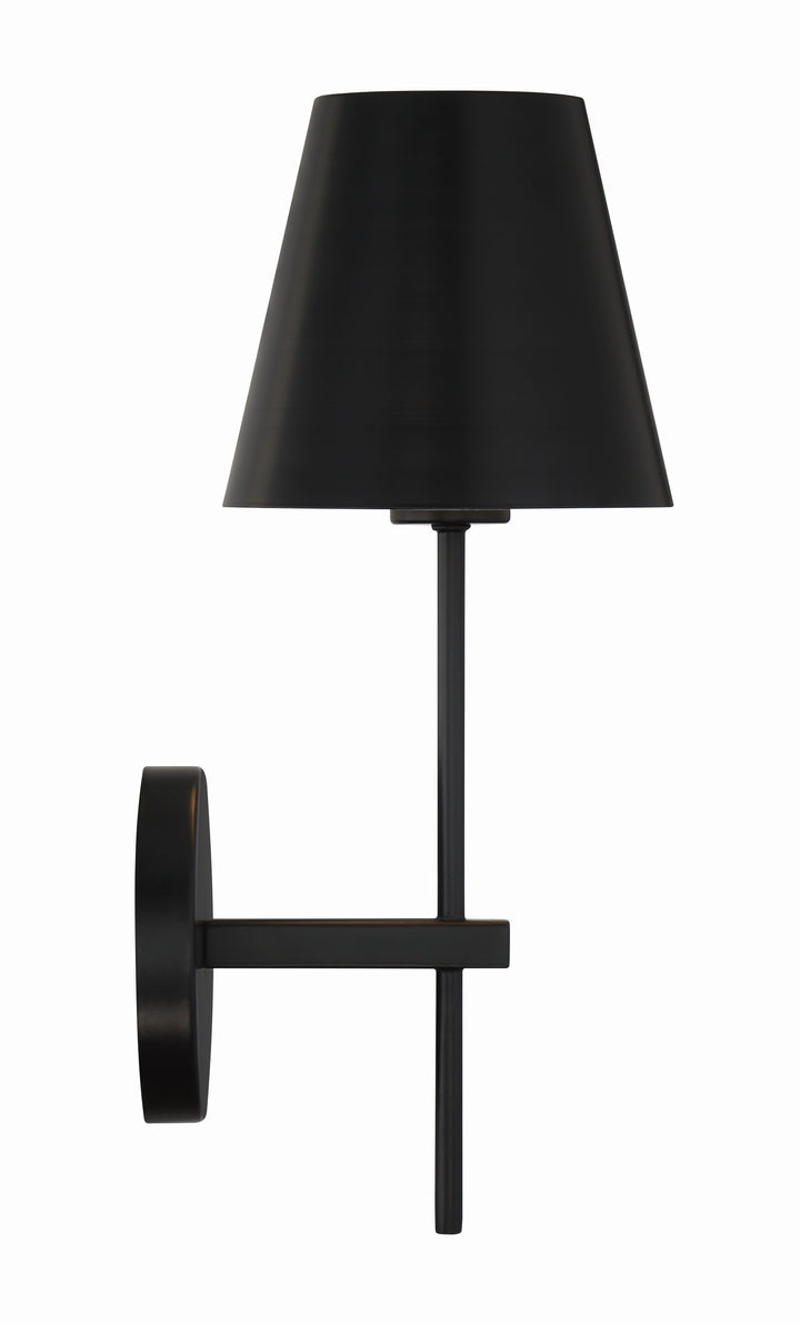 Crystorama Xavier 1 Light Matte Black Sconce