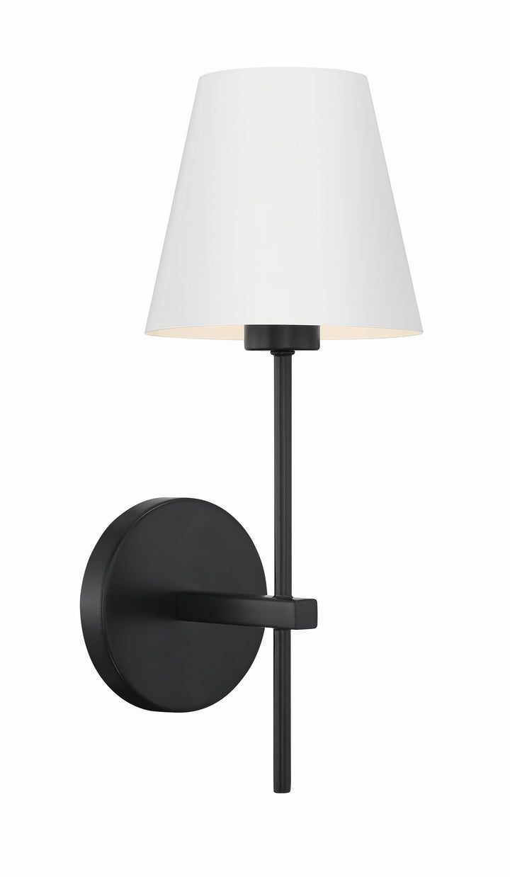 Crystorama Xavier 1 Light Matte Black Sconce