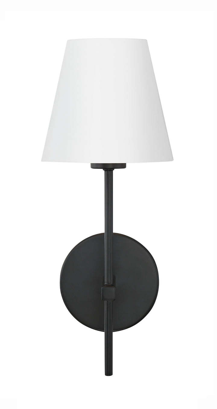 Crystorama Xavier 1 Light Matte Black Sconce