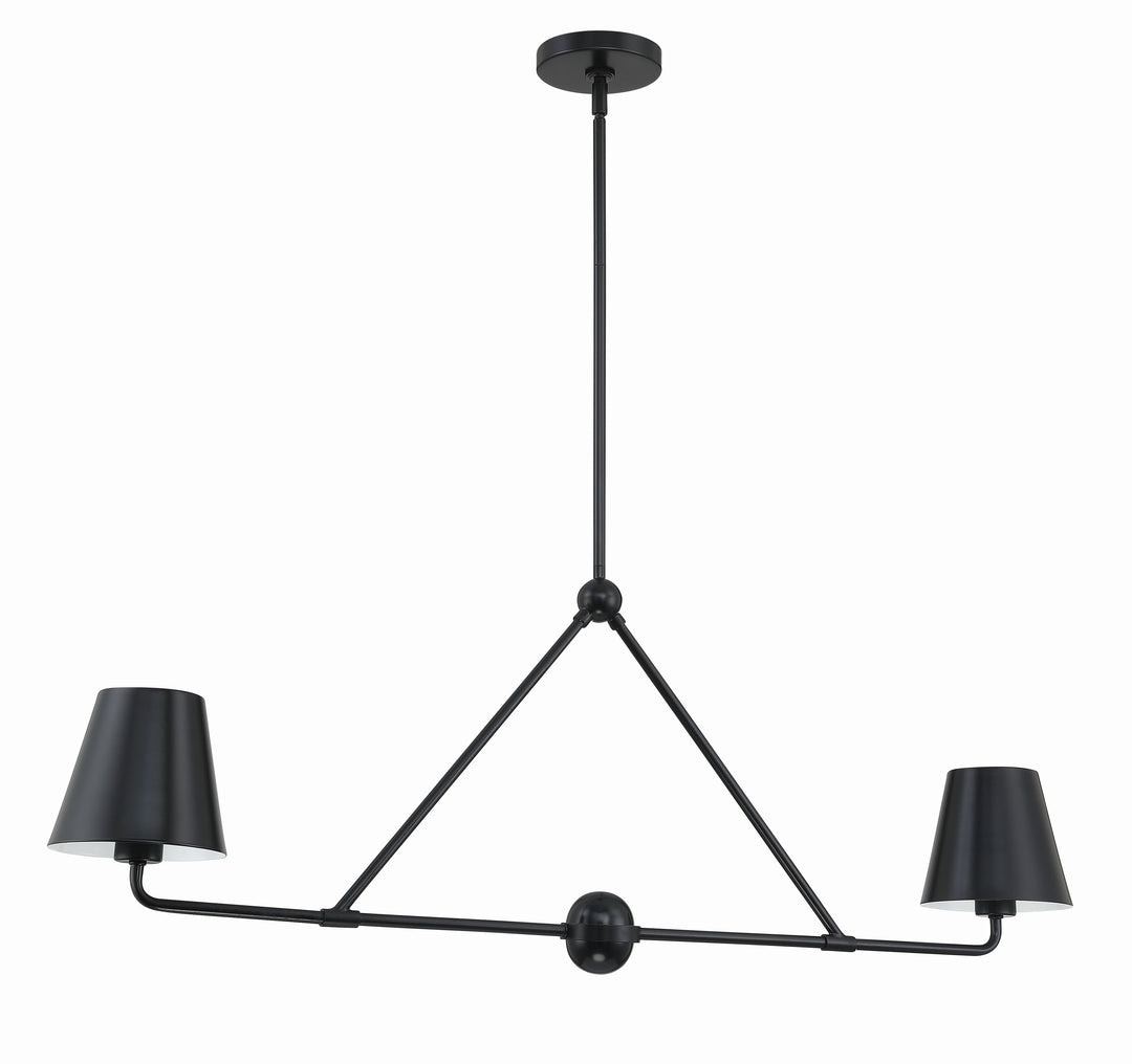 Crystorama Xavier 2 Light Matte Black Chandelier