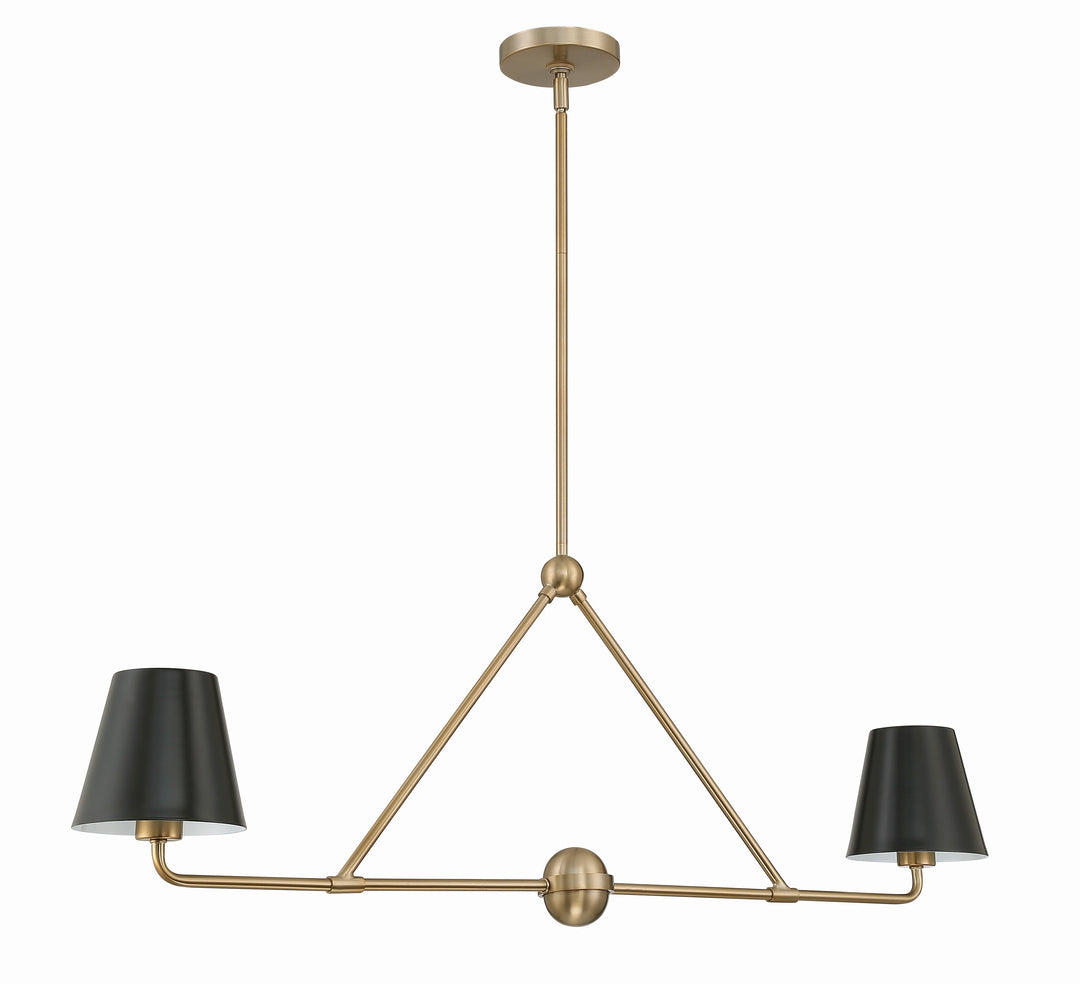 Crystorama Xavier 2 Light Matte Black Chandelier