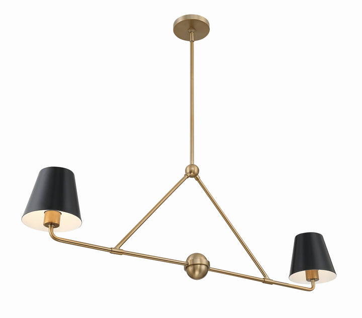 Crystorama Xavier 2 Light Matte Black Chandelier