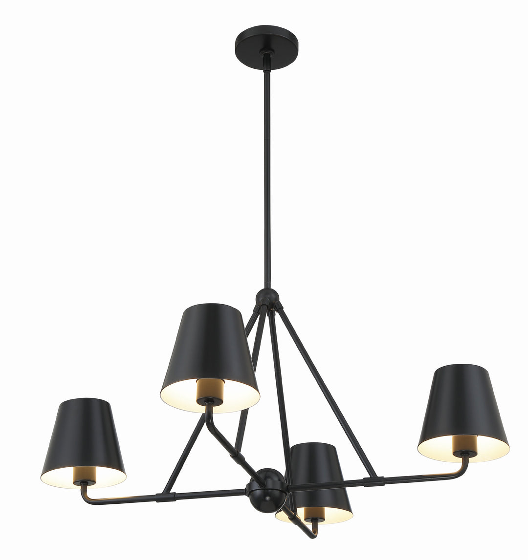 Crystorama Xavier 4 Light Matte Black Chandelier