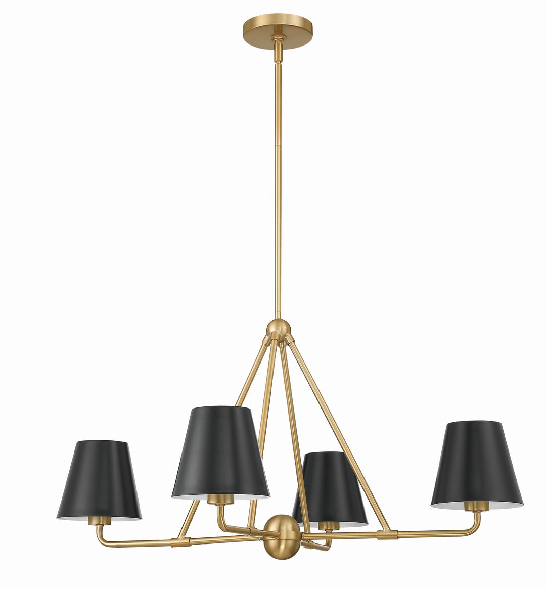 Crystorama Xavier 4 Light Matte Black Chandelier