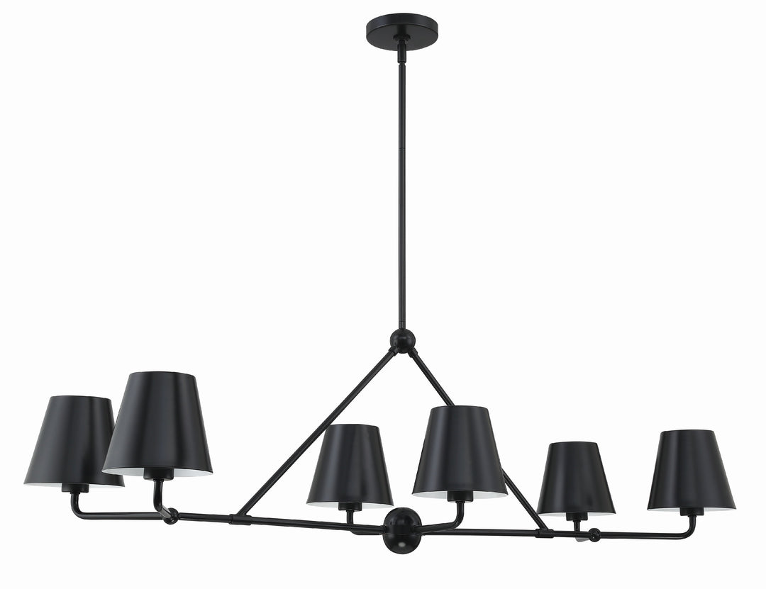 Crystorama Xavier 6 Light Matte Black Chandelier