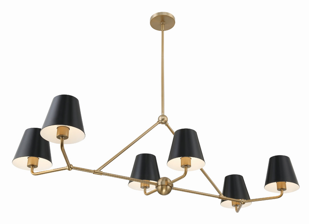 Crystorama Xavier 6 Light Matte Black Chandelier