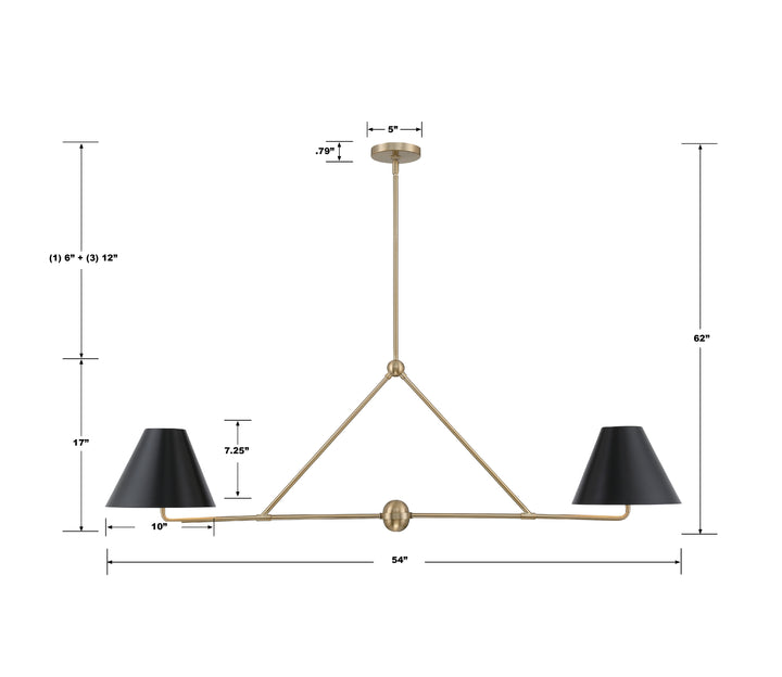 Crystorama Xavier 4 Light Matte Black Chandelier