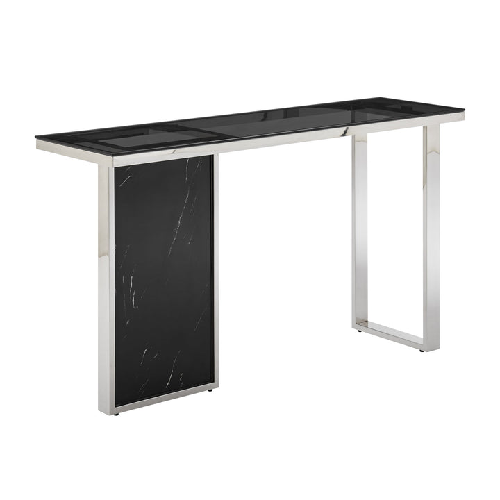 Finesse Decor Monolith Chic Marble Console Table - Black