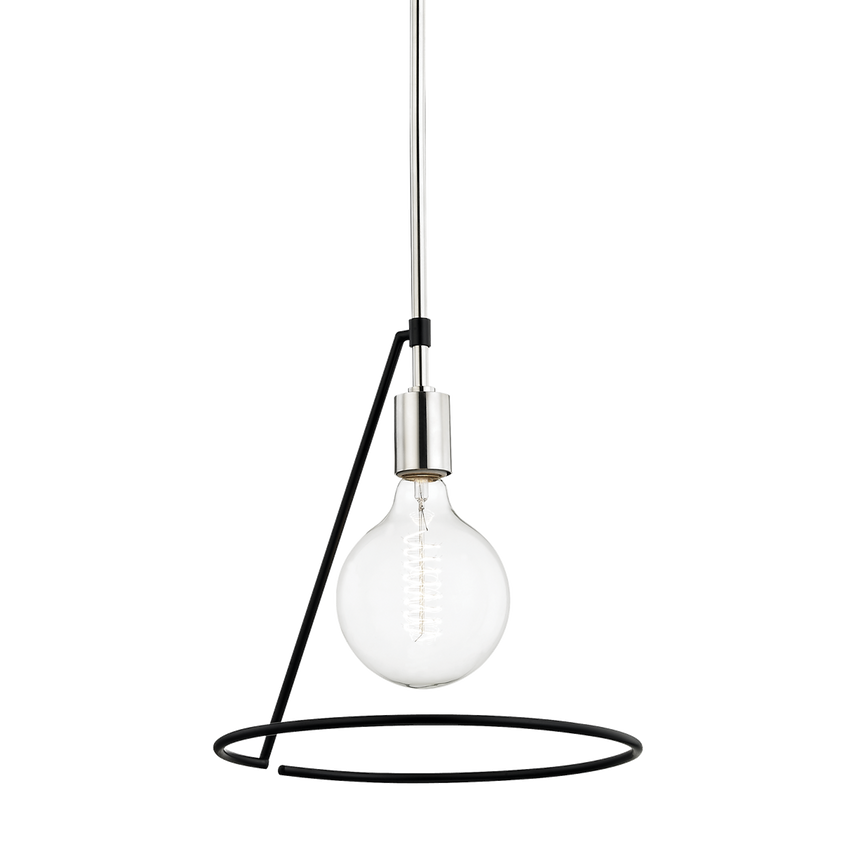 Dana Pendant 12" - Polished Nickel/Dusk Black