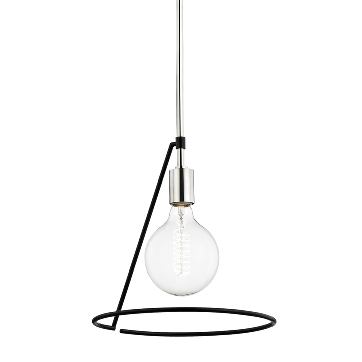 Dana Pendant 12" - Polished Nickel/Dusk Black