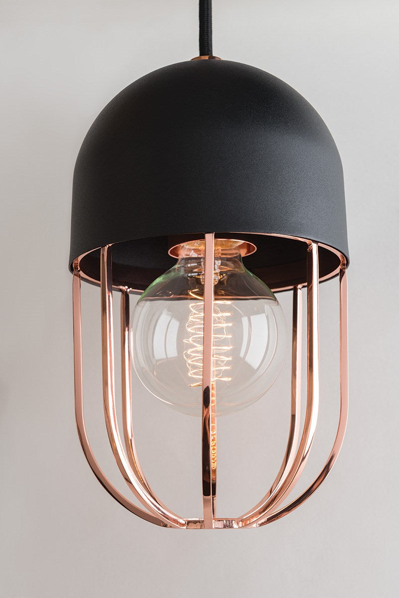 Haley Pendant - Aged Brass/Dusk Black