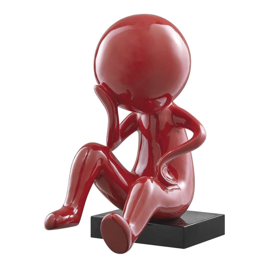 Rosso Thinker Sculpture