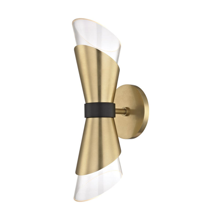 Angie Wall Sconce 15" - Aged Brass/Dusk Black