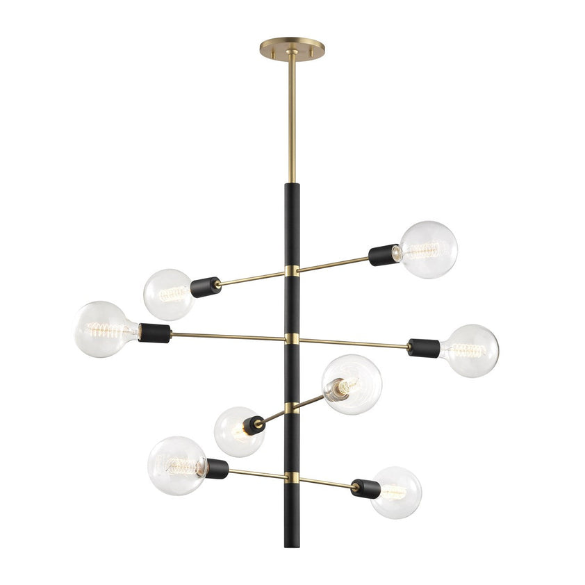 Astrid Chandelier 32" - Aged Brass/Dusk Black