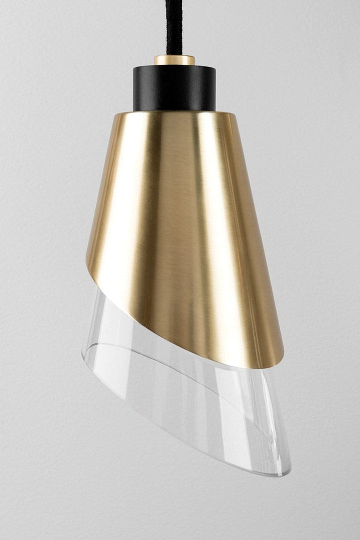 Angie Pendant - Aged Brass/Dusk Black