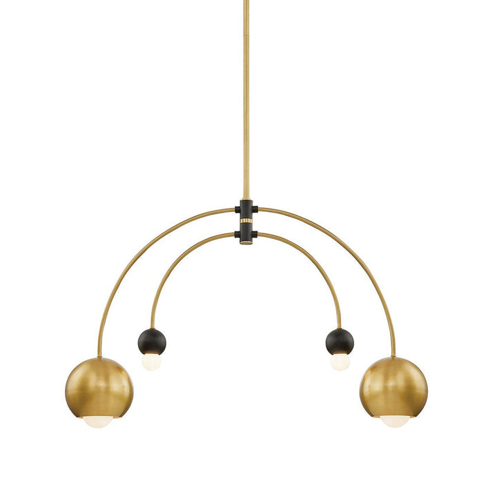 Willow Chandelier 23" - Aged Brass/Dusk Black