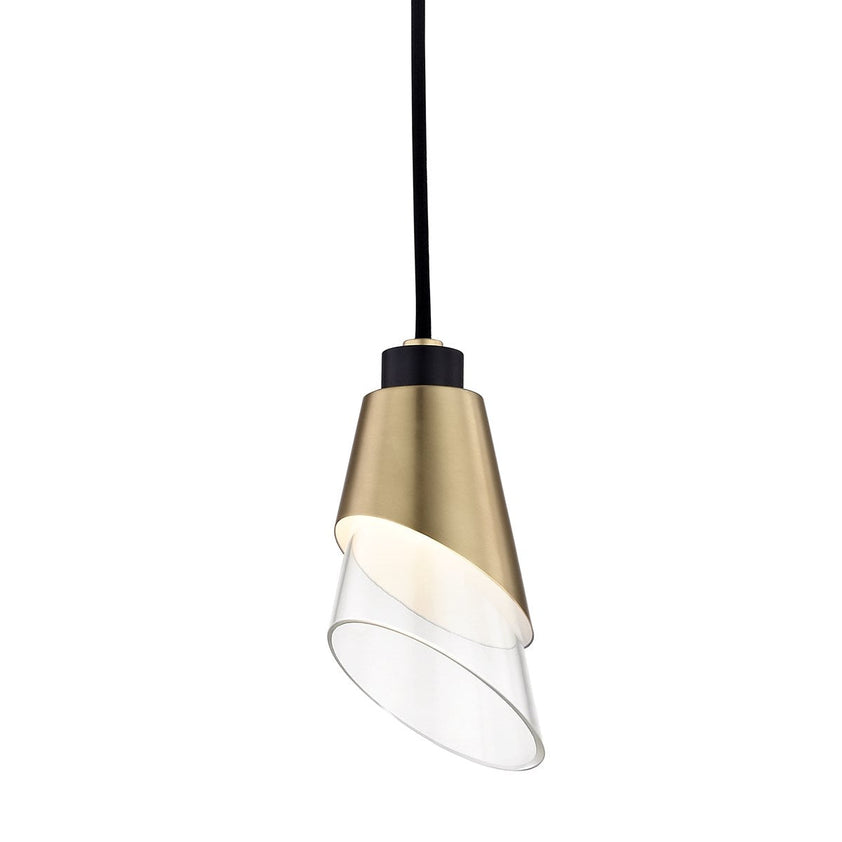 Angie Pendant - Aged Brass/Dusk Black