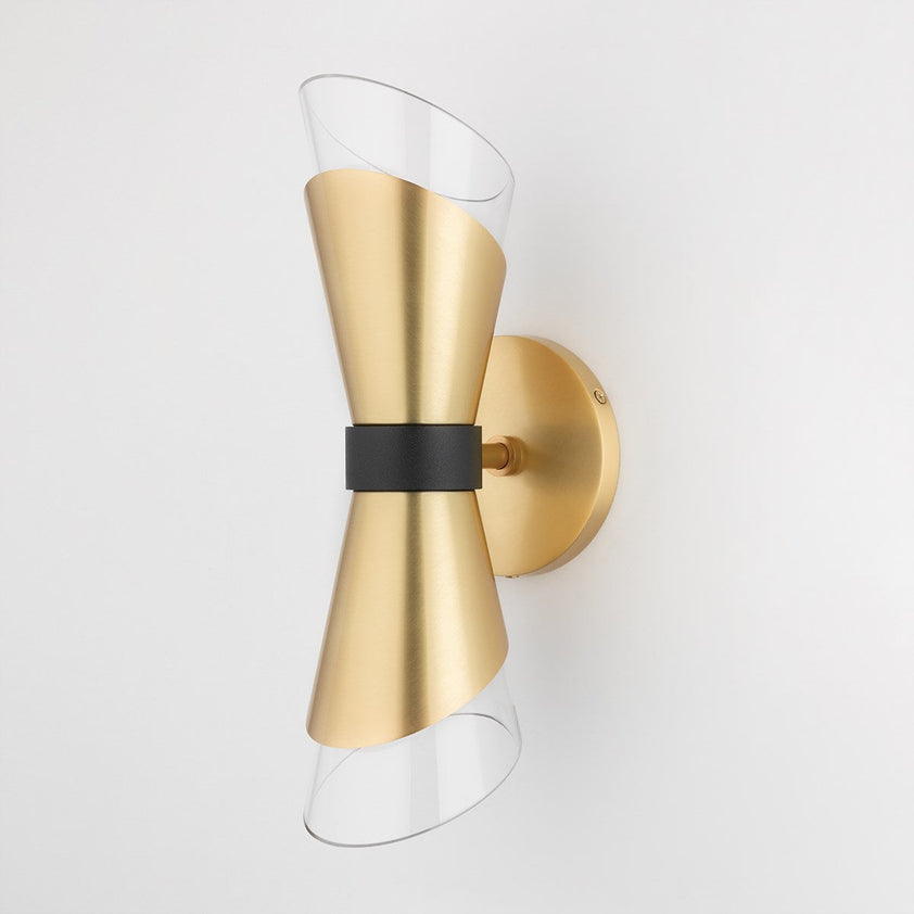 Angie Wall Sconce 10" - Aged Brass/Dusk Black