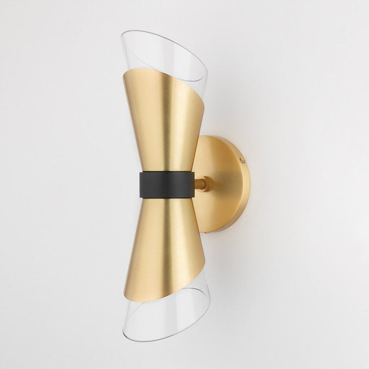 Angie Wall Sconce 15" - Polished Nickel/Dusk Black