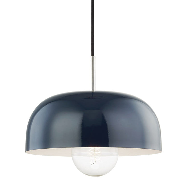 Avery Pendant 13" - Polished Nickel/Navy