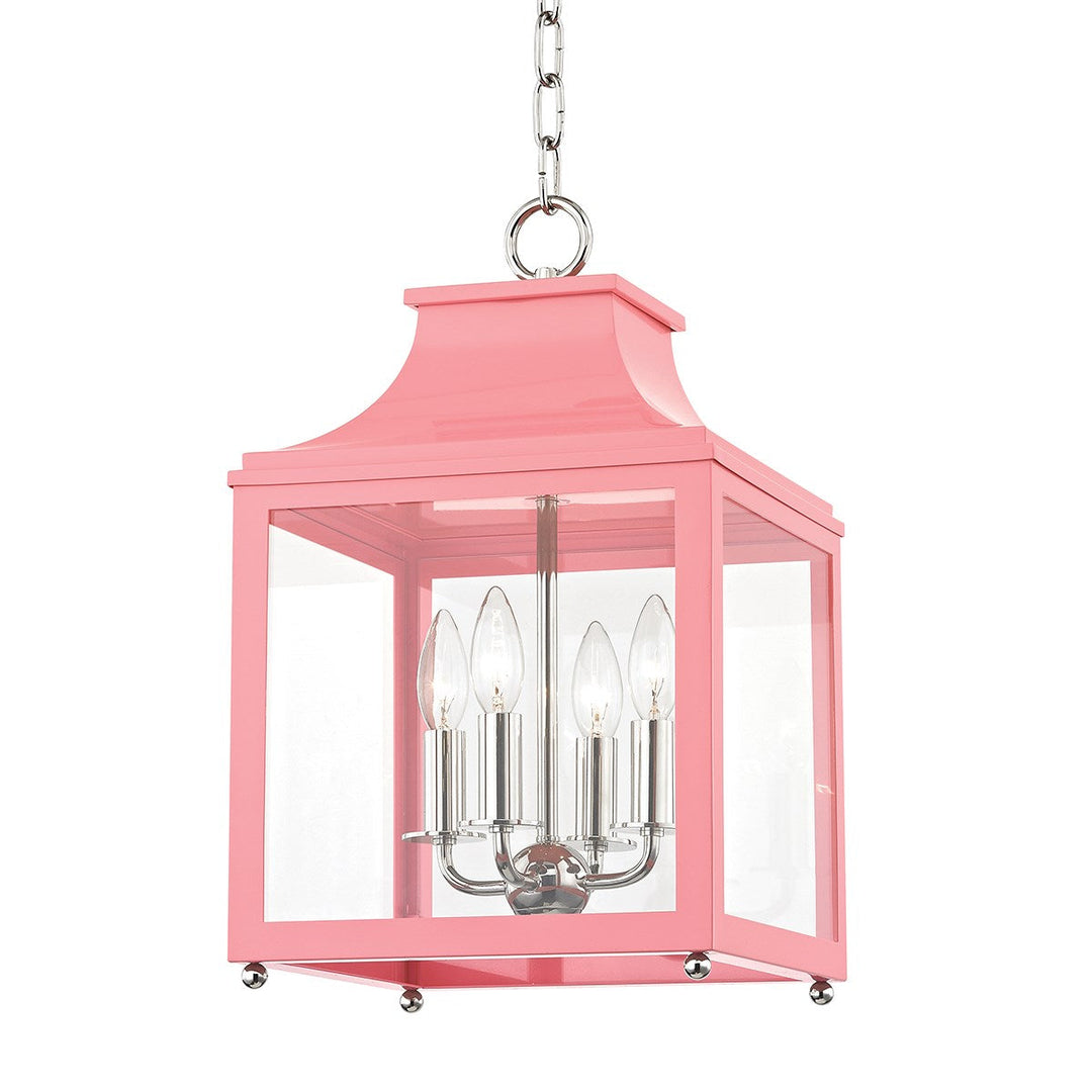 Leigh Pendant 18" - Polished Nickel/Pink