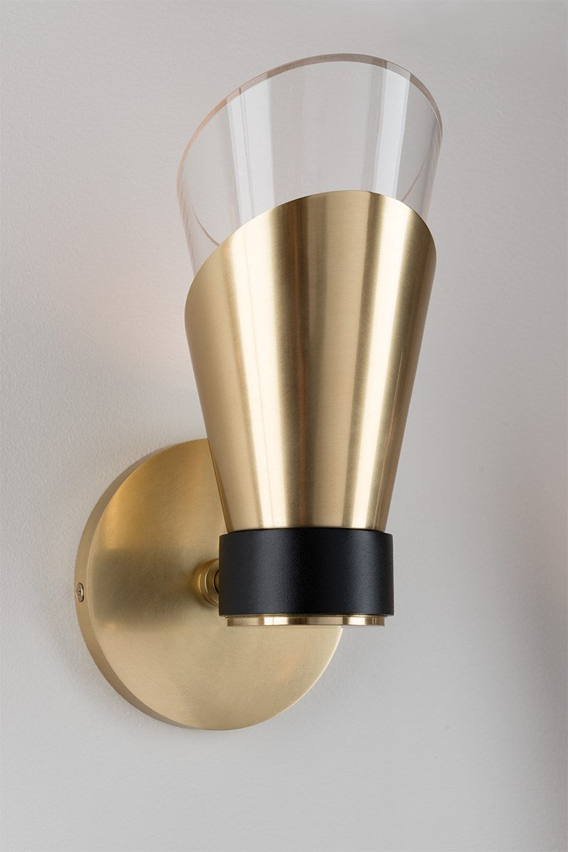 Angie Wall Sconce 10" - Polished Nickel/Dusk Black