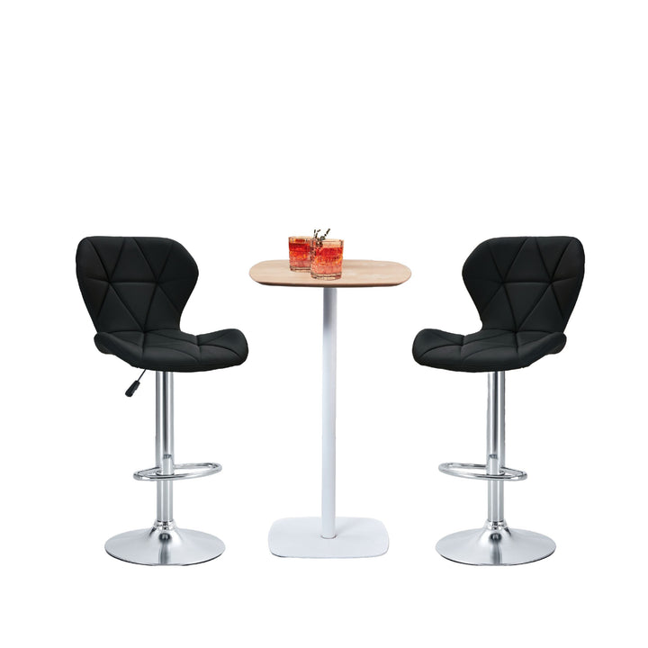 Luxe Swivel Elegance - Set of Two Stools // Black